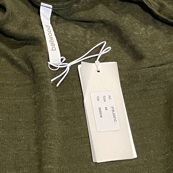 NWT Olive 100% Linen Sheer T Shirt Made in Italy Italian Size 44 -US medium - Picture 5 of 11
